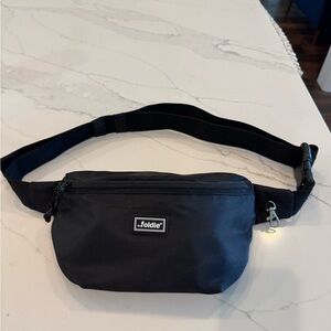Foldie Black Waist Bag With RFID Block